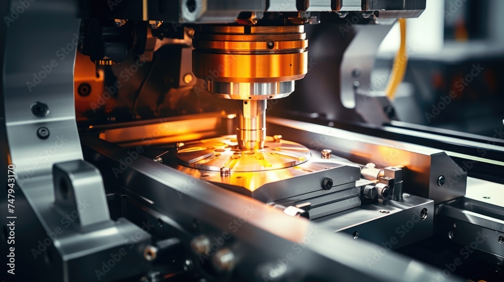 Aufkleber detailed view of a machine in operation. suitable for industrial concepts