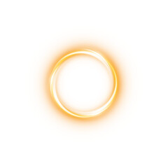 Yellow spark circle light effect with magic glow. Abstract round glitter sparkle yellow. Shiny luxury circular dust particle design set with starlight trail. PNG. © Orange Sky