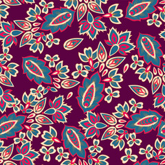 Paisley Damask ornament. Floral Seamless Vector pattern - 747944333