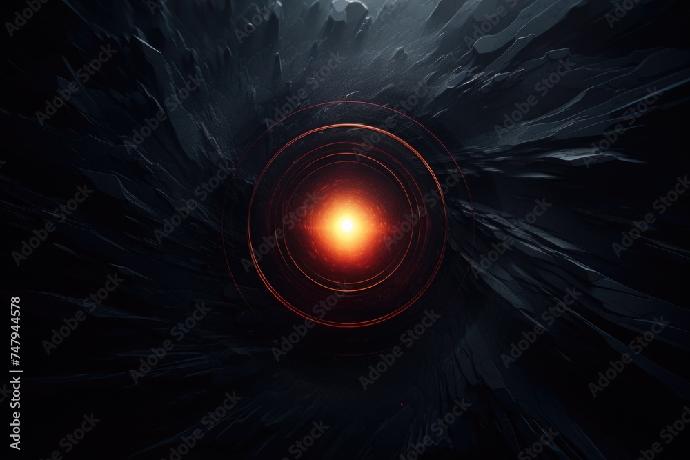 Aufkleber a mesmerizing black and red vortex with a glowing light in the center. perfect for science fiction o