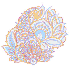 Vector Paisley Floral isolated ornament - 747945714