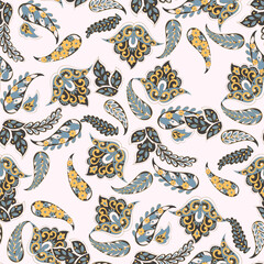 Paisley vector pattern. seamless vintage floral background - 747946134