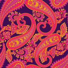 paisley seamless Vector pattern. batik style background - 747946367