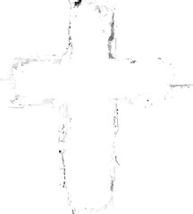Textured Religion Cross . Christian cross . Vector