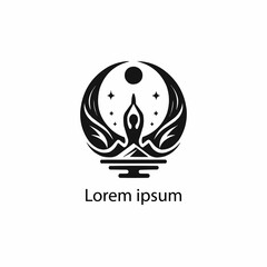 a yoga logo, on whit background