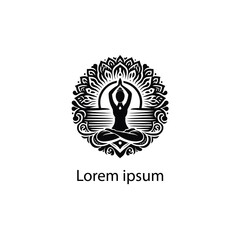 a yoga logo, on whit background
