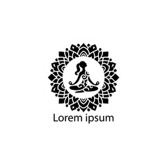 a yoga logo, on whit background
