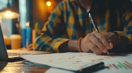 financial, finance, investment, chart, graph, invest, interface, indicator, rising, stock. drawing line to calculation indicator chart and graph is tools of investment. financial finance stock.