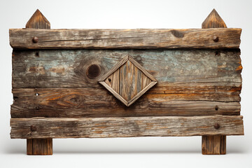 rustic wooden directional sign, website, innovative, organic textures сreated with Generative Ai