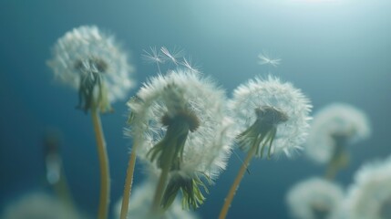 Close up shot of a bunch of dandelions. Suitable for nature and botanical themes