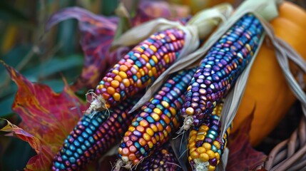 Absolutely stunning and colofrul rainbow corn on the cob, an old Heritage indan corn. Rediscovered recently and grown again for the Beauty of the ears.