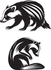Badger Logo black silhouettes on white background