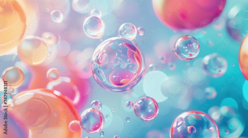 Poster A bunch of bubbles floating in the air. Great for adding a dreamy touch to any project