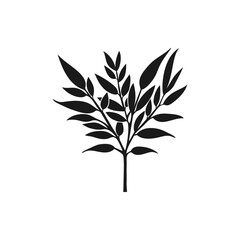 Leaf, tree. Floral icon flat style isolated on white background. Vector illustration