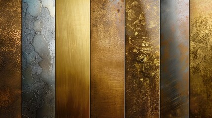 Collection of different colored metal textures, perfect for industrial designs