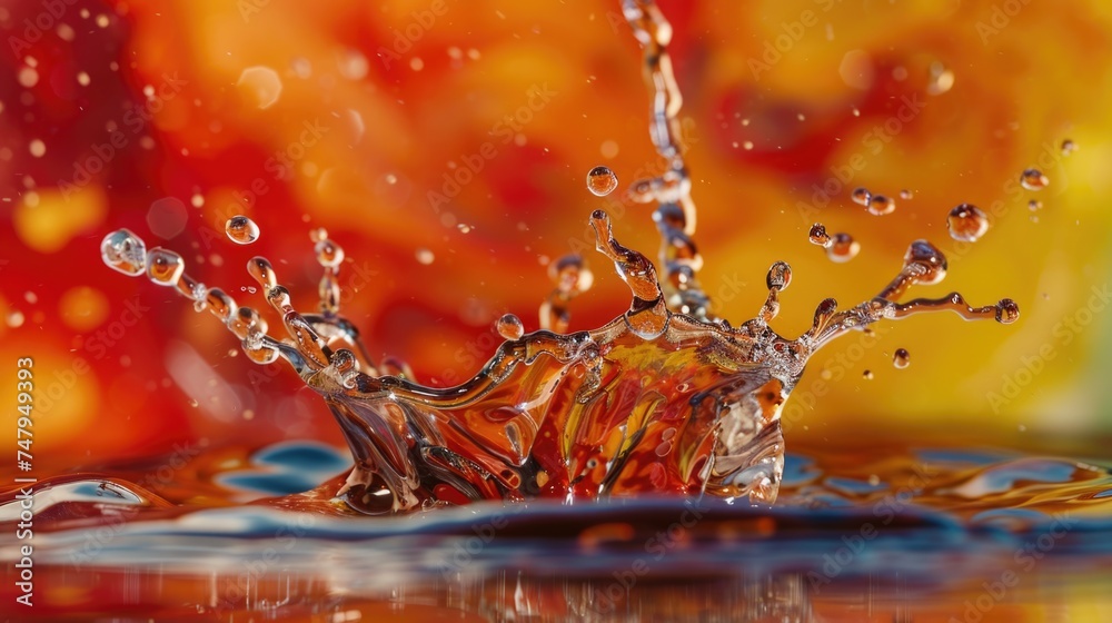 Poster A splash of water on top of a table. Suitable for various design projects