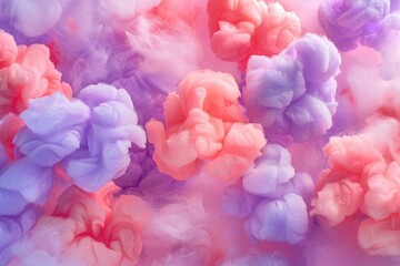 Fototapeta premium Close up view of pink and purple clouds, perfect for backgrounds