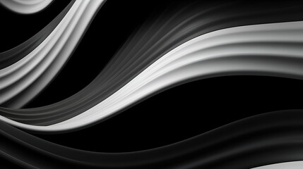 3d illustration of abstract wavy background with black and white colors
