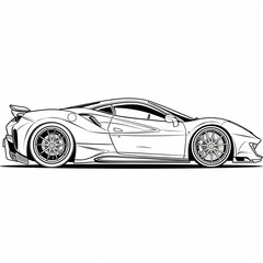 Sports Car concept outline Drawing