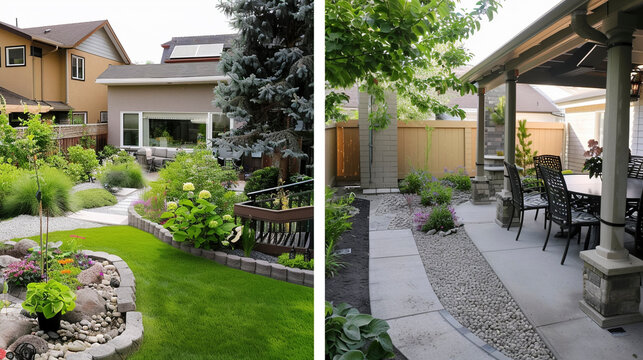 Real Estate and Yard Side-by-Side Photos
