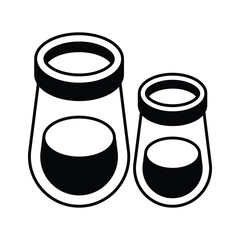Well designed icons of test tubes, lab equipments