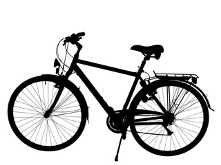 silhouette of a road bike isolated with clipping path