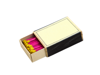 Old open Matchbox isolated