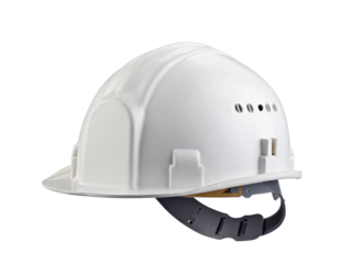 isolated white construction helmet on white