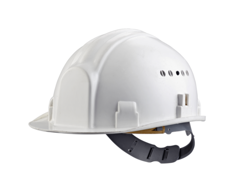 isolated white construction helmet on white