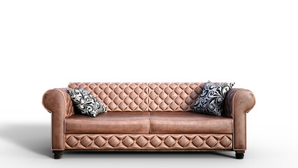 3D Rendering. Sofa isolated on white background. Including clipping path.