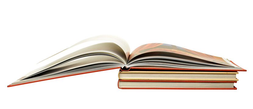 Stack of books isolated on the white,clipping path