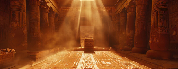 Dolly shot of a burnt orange Pharaohs tomb