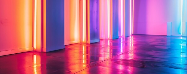 Neon light exhibition vibrant glow