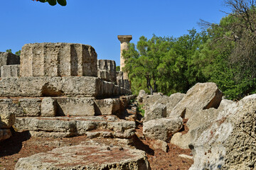 Ancient Olympia; Greece - august 30 2022 : archaeological site