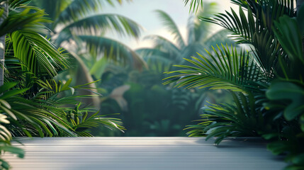 Podium background on tropical background