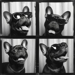 collage with French bulldog