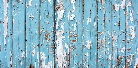 Fototapeta na wymiar old weather blue wood fence wall texture, horizontal background Rustic Elegance: Farmhouse Wood, 