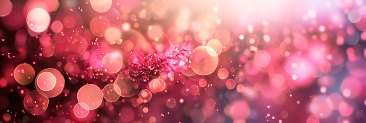 Pink bokeh background, abstract shiny circles festive theme, wedding and anniversary