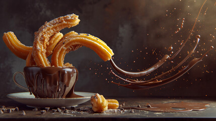 Falling Churros with a Side of Chocolate