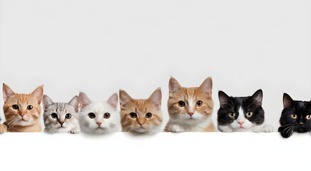 Fototapeta premium kittens on a solid background Generative AI