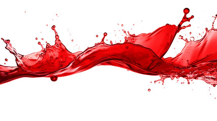 Red Splash Liquid Isolated On Transparent Background.