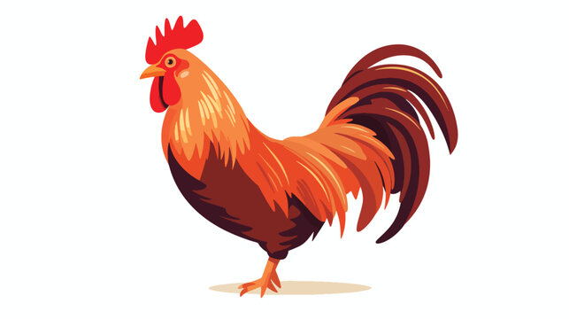 Flat vector logo of hen animal color