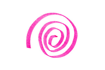 Pink doodle drawn with marker on transparent background