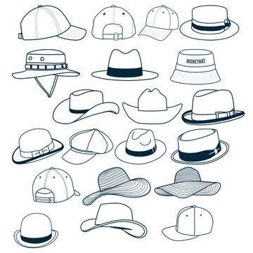 collection of hats vector