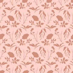 Floral seamless pattern with roses blossom flowers