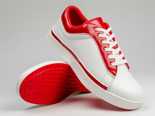 Classic White and Red Tennis Shoes