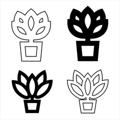 Flower icons vector collection, illustration logo template in trendy style. Suitable for many purposes. Spring symbol for your web site design, logo