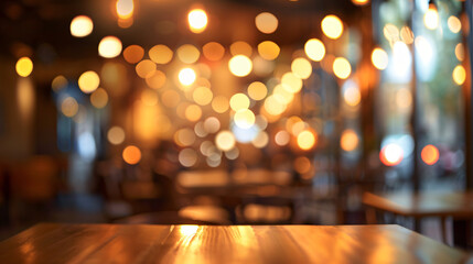 Restaurant abstract blur background with bokeh