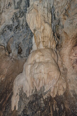 Stalactites in a karst cave