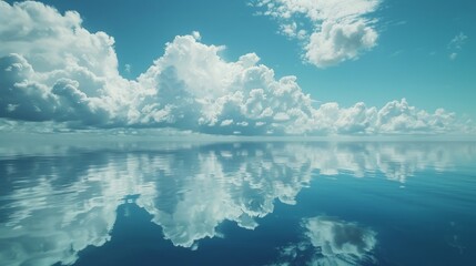 Captivating reflection of clouds on the surface of the sea